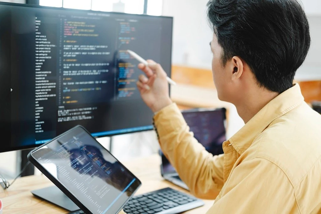 developer reviewing a proof of concept in software development